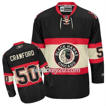 Børn NHL Chicago Blackhawks Trøje Corey Crawford #50 Ny Tredje Sort