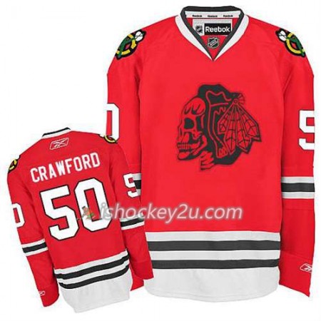 Børn NHL Chicago Blackhawks Trøje Corey Crawford #50 Red Skull