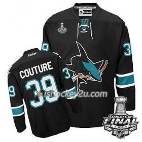Reebok NHL San Jose Sharks Trøje Logan Couture #39 Sort Tredje 2016 Stanley Cup