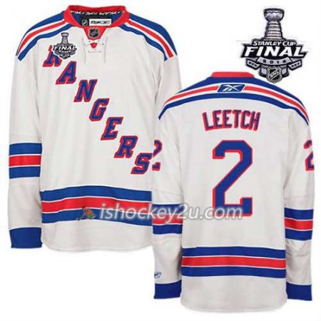 Reebok Mænd NHL New York Rangers Trøje Brian Leetch #2 Udebane Hvid 2014 Stanley Cup