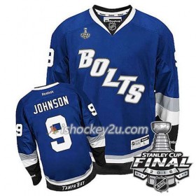 Reebok NHL Tampa Bay Lightning Trøje Tyler Johnson #9 Blå Tredje 2016 Stanley Cup