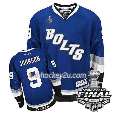 Reebok NHL Tampa Bay Lightning Trøje Tyler Johnson #9 Blå Tredje 2016 Stanley Cup Reebok NHL Tampa Bay Lightning Trøje Tyler Johnson #9 Blå Tredje 2016 Stanley Cup