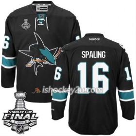 Reebok NHL San Jose Sharks Trøje Nick Spaling #16 Sort Tredje 2016 Stanley Cup