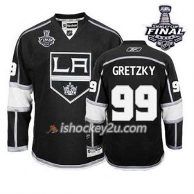 Reebok Mænd NHL Los Angeles Kings Trøje Wayne Gretzky #99 Hjemme Sort 2014 Stanley Cup