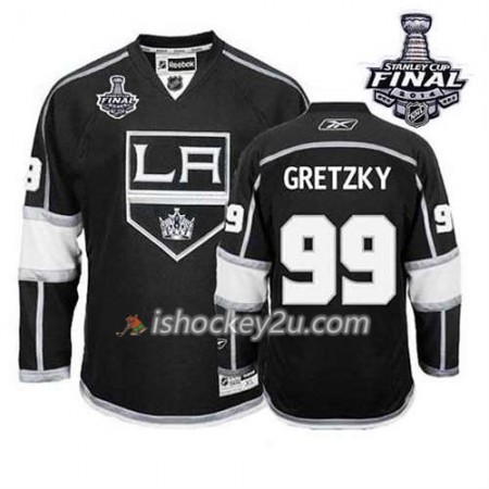 Reebok Mænd NHL Los Angeles Kings Trøje Wayne Gretzky #99 Hjemme Sort 2014 Stanley Cup