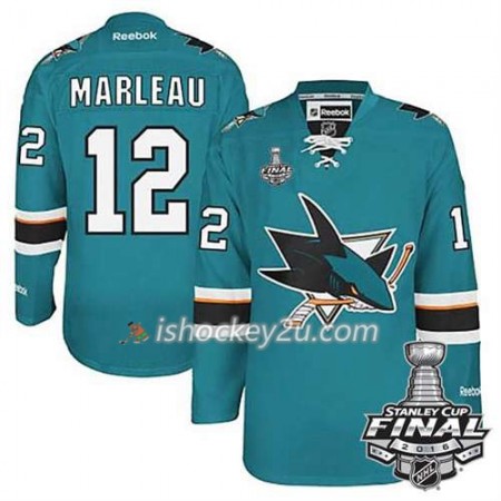 Reebok NHL San Jose Sharks Trøje Patrick Marleau #12 Teal Hjemme 2016 Stanley Cup Reebok NHL San Jose Sharks Trøje Patrick Marleau #12 Teal Hjemme 2016 Stanley Cup