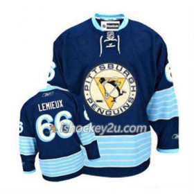 Reebok Mænd NHL Pittsburgh Penguins Trøje Mario Lemieux 66 Blå Tredje