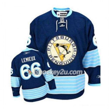 Reebok Mænd NHL Pittsburgh Penguins Trøje Mario Lemieux 66 Blå Tredje