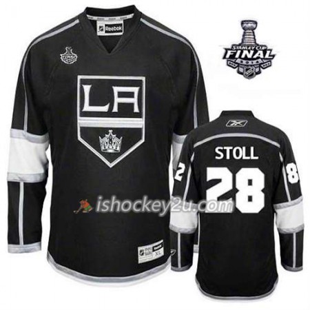 Reebok Mænd NHL Los Angeles Kings Trøje Henrik Lundqvist #28 Hjemme Sort 2014 Stanley Cup