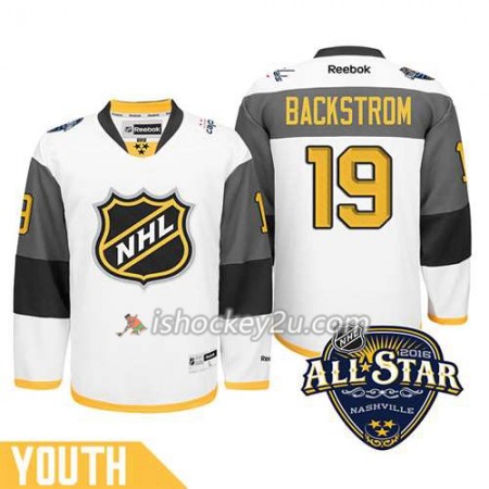 Børn NHL 2016 All-Star Washington Capitals Trøje Nicklas Backstrom #19 Hvid