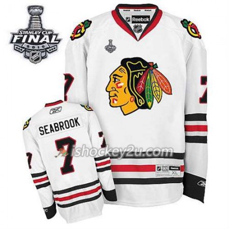 Reebok Dame NHL Chicago Blackhawks Trøje Brent Seabrook #7 Udebane Hvid 2015 Stanley Cup