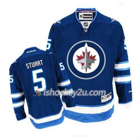 Reebok Mænd NHL Winnipeg Jets Trøje Mark Stuart #5 Hjemme Blå