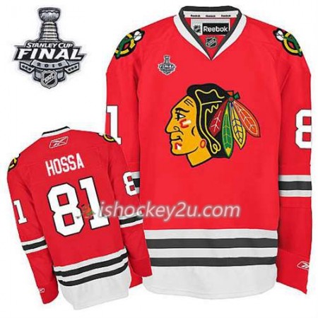 Børn NHL Chicago Blackhawks Trøje Marian Hossa #81 Hjemme Rød 2015 Stanley Cup