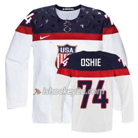 Reebok Mænd NHL USA Team Trøje T. J. Oshie #74 Hjemme Hvid