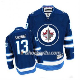 Reebok Mænd NHL Winnipeg Jets Trøje Teemu Selanne #13 Hjemme Blå