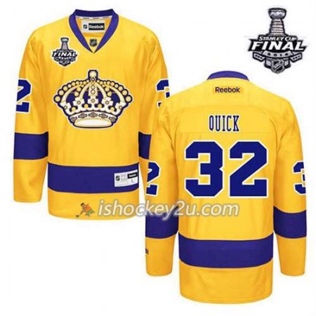 Reebok Mænd NHL Los Angeles Kings Trøje Jonathan Quick #32 Tredje Guld 2014 Stanley Cup
