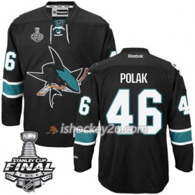 Reebok NHL San Jose Sharks Trøje Roman Polak #46 Sort Tredje 2016 Stanley Cup