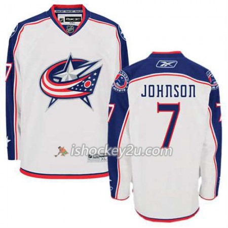 Reebok Mænd NHL Columbus Blue Jackets Trøje Jack Johnson #7 Udebane Hvid