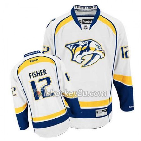 Reebok Mænd NHL Nashville Predators Trøje Mike Fisher #12 Udebane Hvid