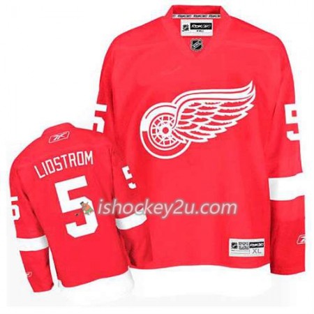 Reebok Mænd NHL Detroit Red Wings Trøje Nicklas Lidstrom #5 Hjemme Rød