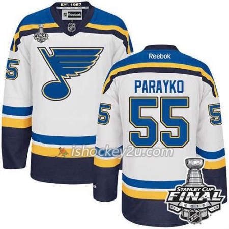 Reebok NHL St. Louis Blues Trøje Colton Parayko #55 Hvid Udebane 2016 Stanley Cup