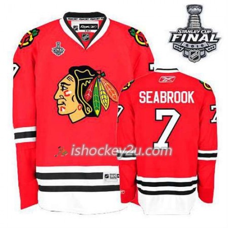 Reebok Dame NHL Chicago Blackhawks Trøje Brent Seabrook #7 Hjemme Rød 2015 Stanley Cup