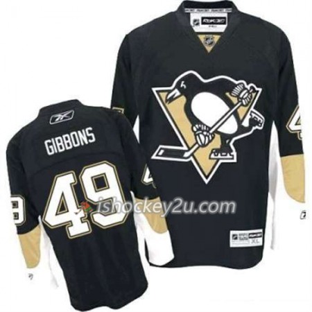 Reebok Mænd NHL Pittsburgh Penguins Trøje Brian Gibbons 49 Sort Hjemme