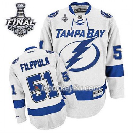 Reebok Mænd NHL Tampa Bay Lightning Trøje Valtteri Filppula #51 Udebane Hvid 2015 Stanley Cup