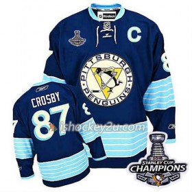 Reebok NHL Pittsburgh Penguins Trøje 2016 Stanley Cup Champions Sidney Crosby Premier Finals #87 Blå