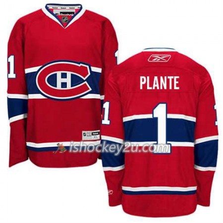Reebok Mænd NHL Montreal Canadiens Trøje Jacques Plante #1 Hjemme Rød Reebok Mænd NHL Montreal Canadiens Trøje Jacques Plante #1 Hjemme Rød