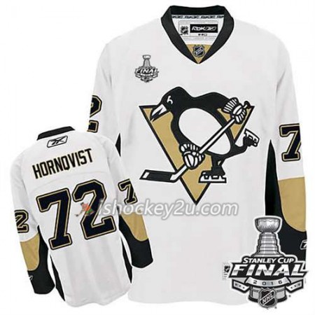 Reebok NHL Pittsburgh Penguins Trøje Patric Hornqvist #72 Hvid Udebane 2016 Stanley Cup