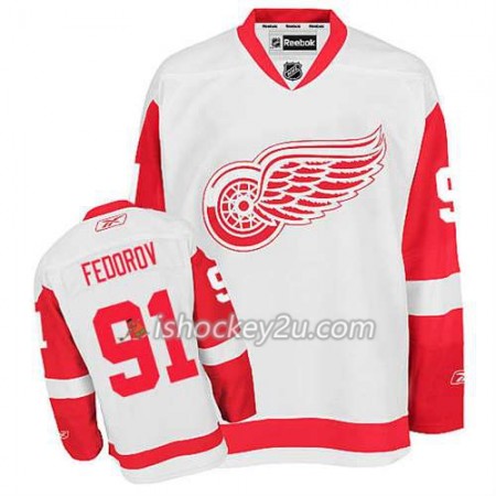 Reebok Mænd NHL Detroit Red Wings Trøje Sergei Fedorov #91 Udebane Hvid Reebok Mænd NHL Detroit Red Wings Trøje Sergei Fedorov #91 Udebane Hvid