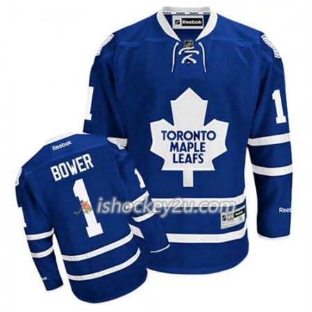 Reebok Mænd NHL Toronto Maple Leafs Trøje Johnny Bower #1 Hjemme Blå