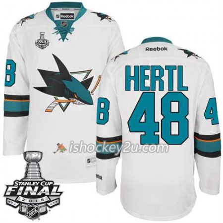 Reebok NHL San Jose Sharks Trøje Tomas Hertl #48 Hvid Udebane 2016 Stanley Cup