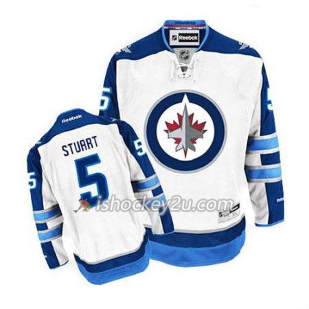 Reebok Mænd NHL Winnipeg Jets Trøje Mark Stuart #5 Udebane Hvid