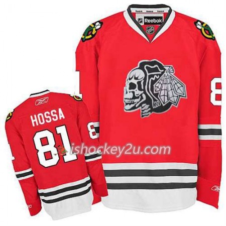 Børn NHL Chicago Blackhawks Trøje Marian Hossa #81 Skull 2014 Stadium Series Rød