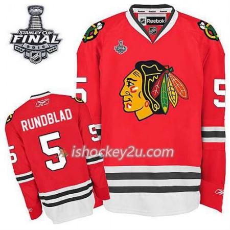 Reebok Mænd NHL Chicago Blackhawks Trøje Daniel Carcillo #5 Hjemme Rød 2015 Stanley Cup