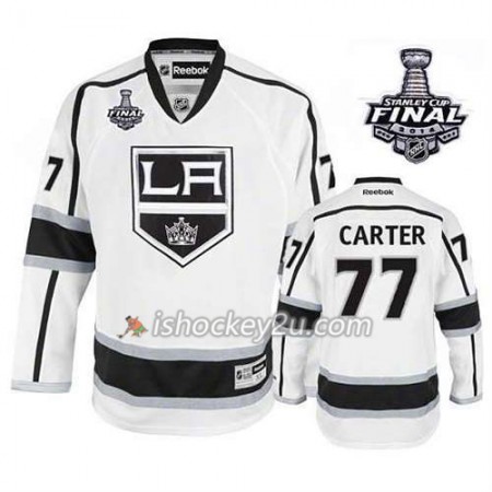 Børn NHL Los Angeles Kings Trøje Jeff Carter #77 Udebane 2014 Stanley Cup Hvid