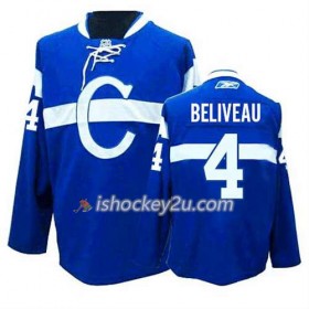 Reebok Mænd NHL Montreal Canadiens Trøje Jean Beliveau #4 Tredje Blå