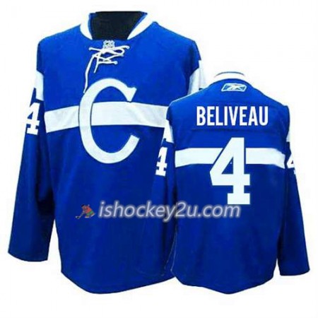 Reebok Mænd NHL Montreal Canadiens Trøje Jean Beliveau #4 Tredje Blå