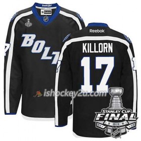 Reebok NHL Tampa Bay Lightning Trøje Alex Killorn #17 Sort Tredje 2016 Stanley Cup