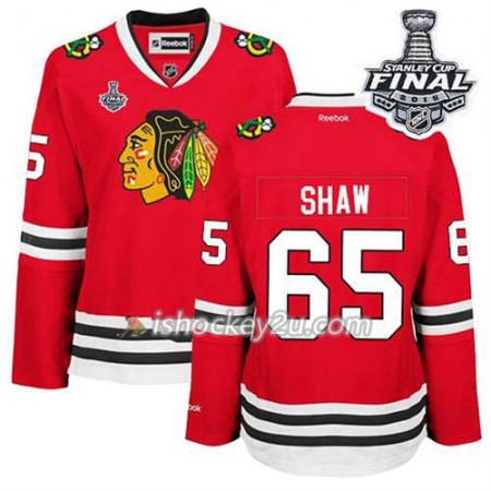 Reebok Dame NHL Chicago Blackhawks Trøje Andrew Shaw #65 Hjemme Rød 2015 Stanley Cup