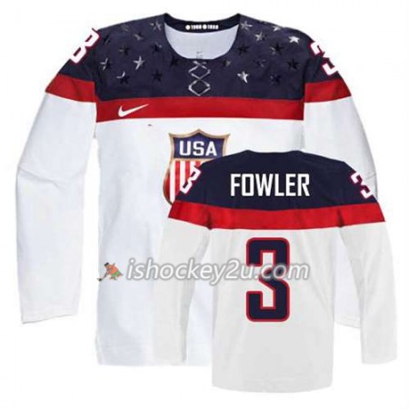Reebok Mænd NHL USA Team Trøje Cam Fowler #3 Hjemme Hvid