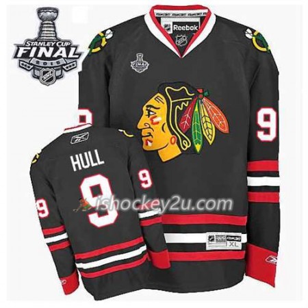 Børn NHL Chicago Blackhawks Trøje Bobby Hull #9 Tredje Sort 2015 Stanley Cup