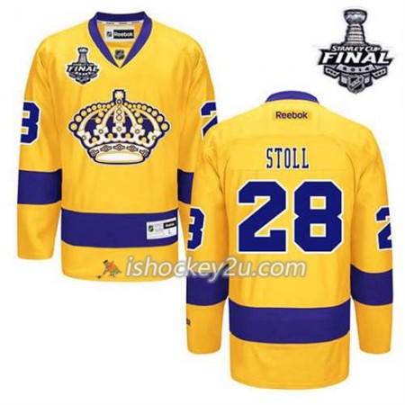 Reebok Mænd NHL Los Angeles Kings Trøje Henrik Lundqvist #28 Tredje Guld 2014 Stanley Cup
