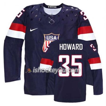 Reebok Mænd NHL USA Team Trøje Jimmy Howard #35 Udebane Blå Reebok Mænd NHL USA Team Trøje Jimmy Howard #35 Udebane Blå
