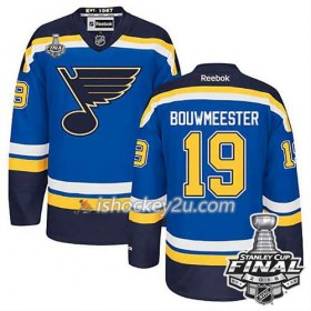 Reebok NHL St. Louis Blues Trøje Jay Bouwmeester #19 Blå Hjemme 2016 Stanley Cup