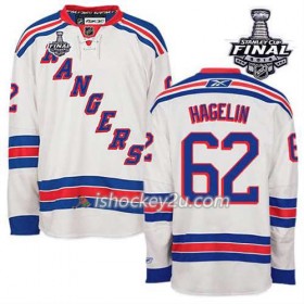 Reebok Mænd NHL New York Rangers Trøje Carl Hagelin #62 Udebane Hvid 2014 Stanley Cup