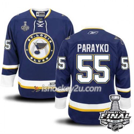 Reebok NHL St. Louis Blues Trøje Colton Parayko #55 Blå Tredje 2016 Stanley Cup