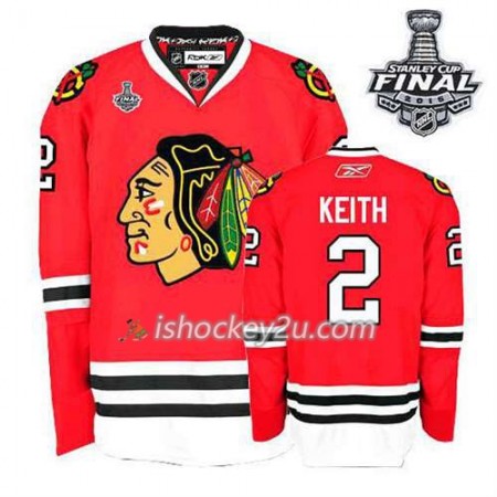 Reebok Dame NHL Chicago Blackhawks Trøje Duncan Keith #2 Hjemme Rød 2015 Stanley Cup